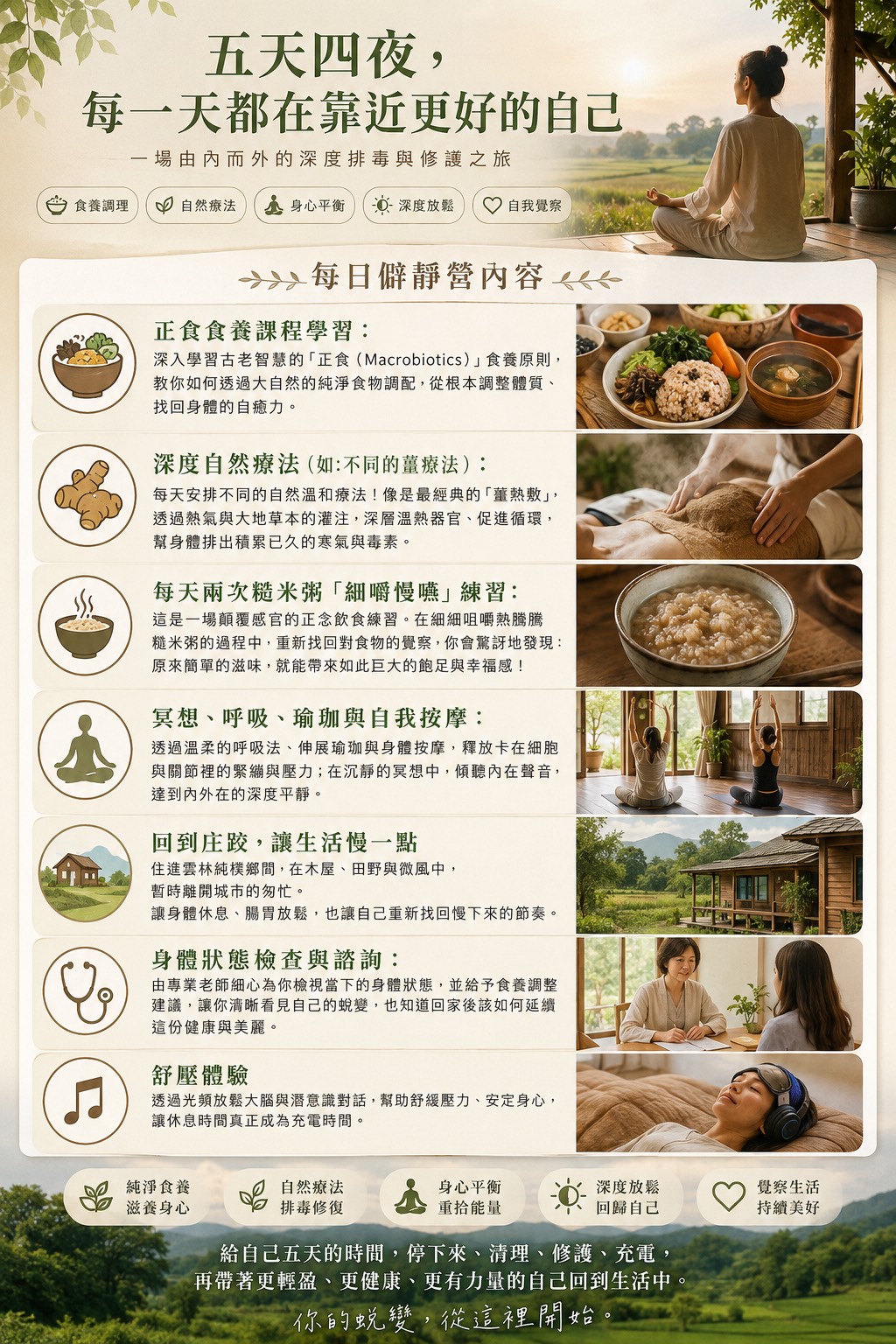 五天四夜每日內容